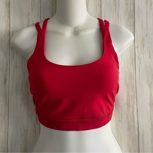 Lululemon Sports Bra Cross Straps Red 8